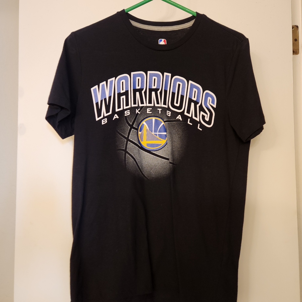NBA Warriors Black T-Shirt with Logo